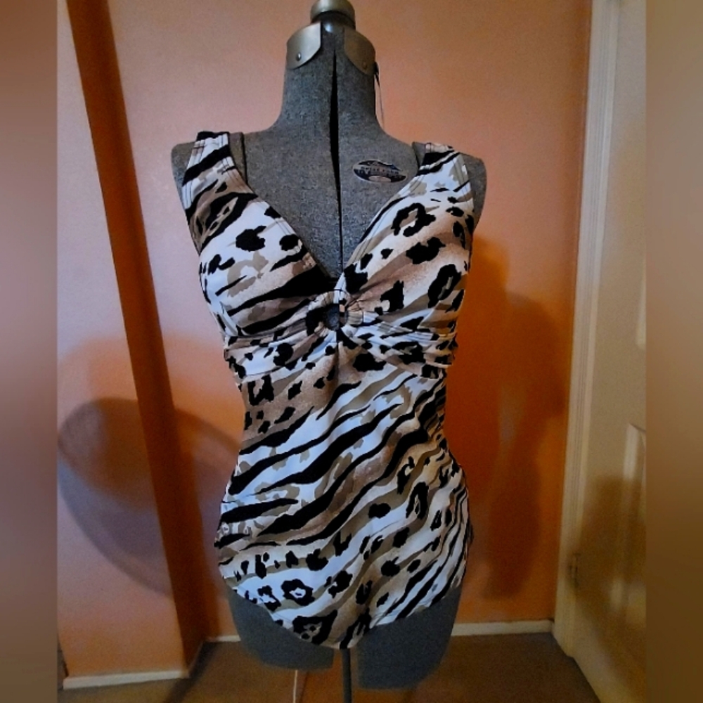 Leopard Print Women's Tankini Top